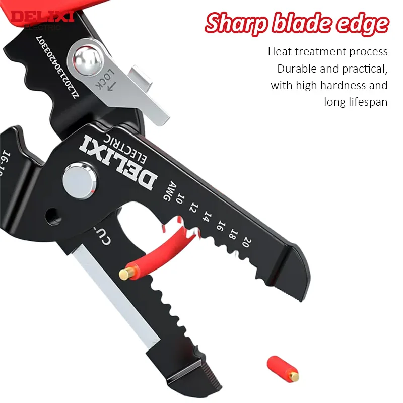 Delixi Electric Premium Quality Wire Stripper with High Hardness Steel Blade and ABS Handle Best Price Wire pliers