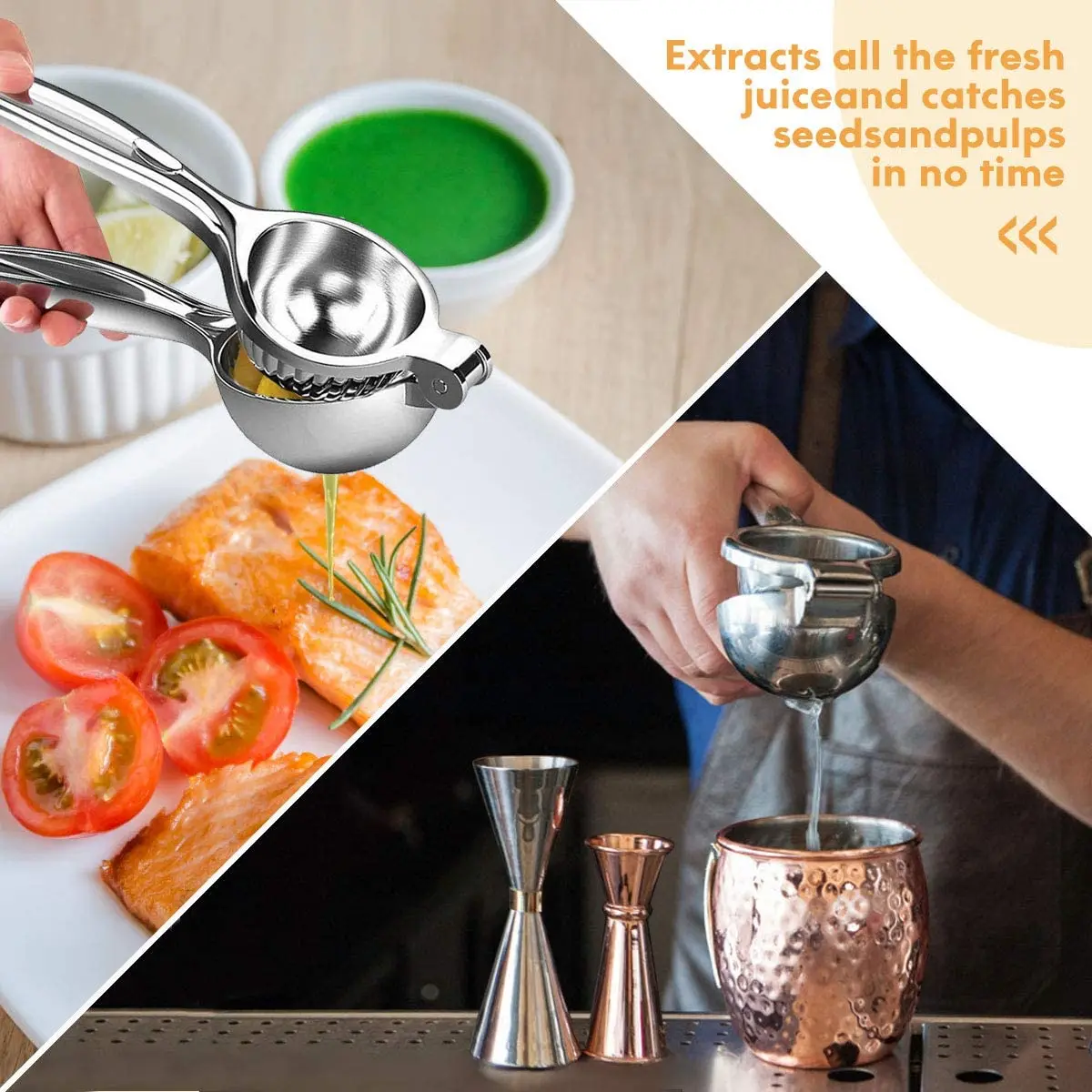 Stainless Steel Hand Manual Orange Juicer Kitchen Tools Juice Fruit Pressing Lemon Squeezer