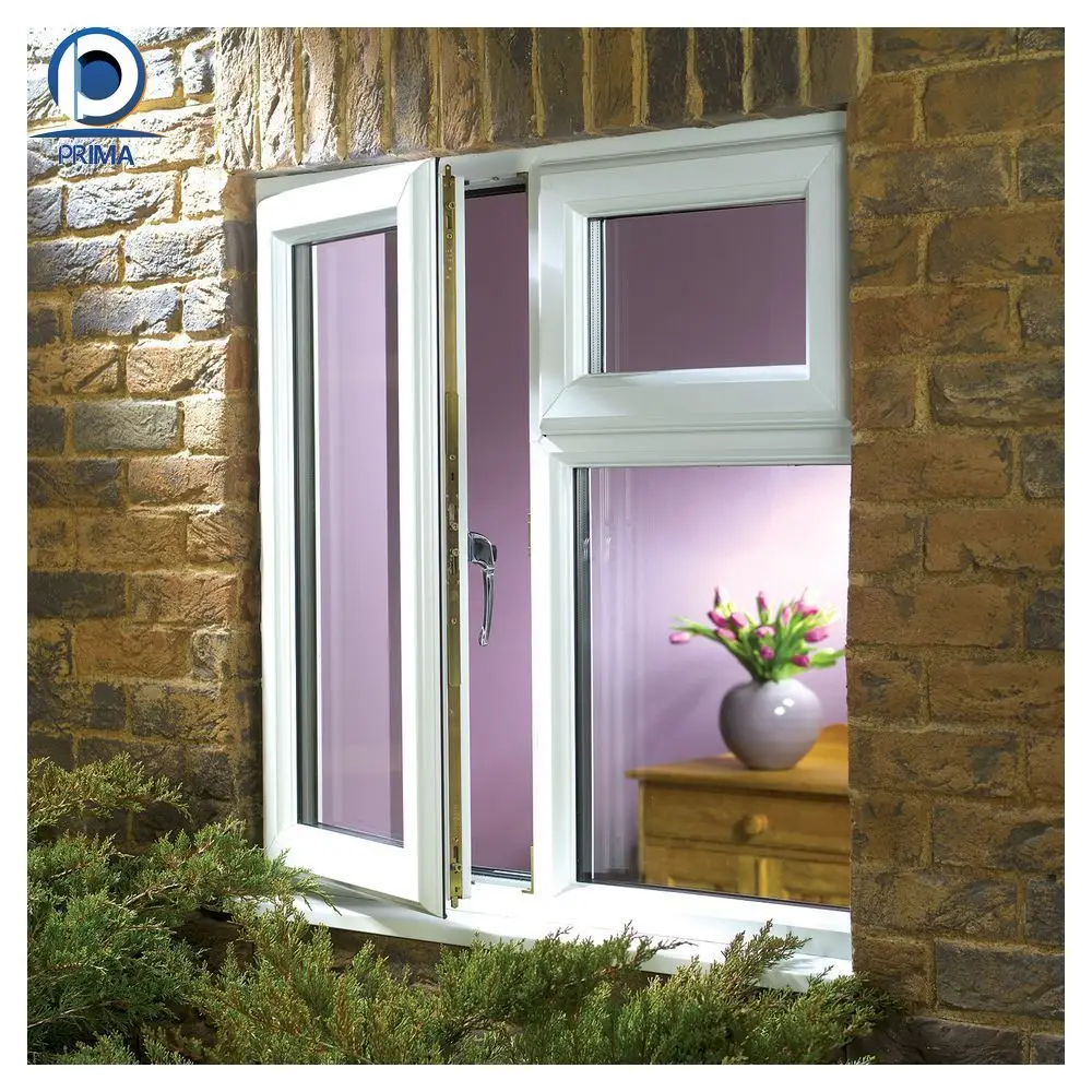 Prima High Quality UPVC/PVC Small White Double Glazed Simple Design Sliding Window/Casement Windows Price