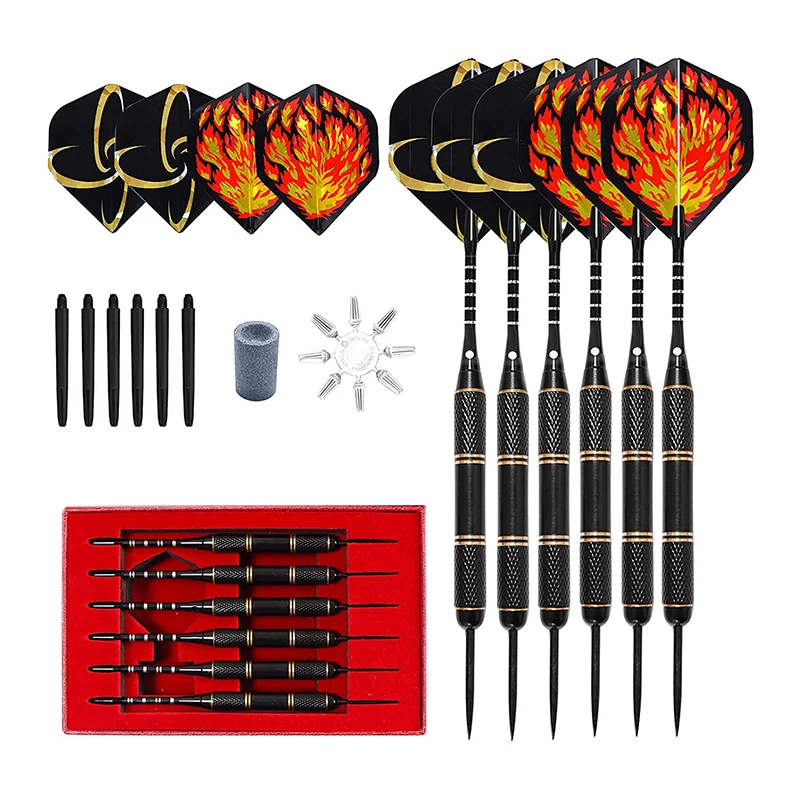 
Amazon Hot sale 6pcs/set 26g steel tips darts with aluminum shafts and darts flights for sports darts game 