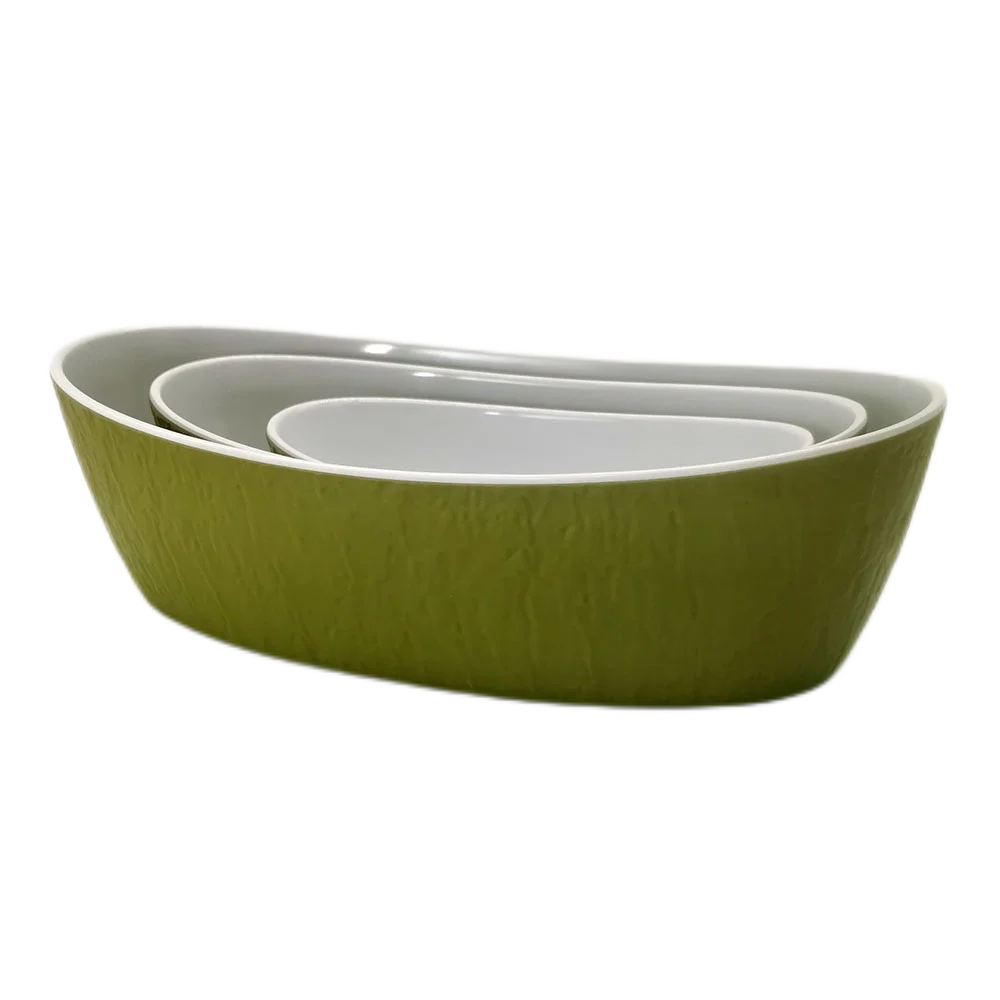 Не содержит Бисфенол А их прочного надежного пластика 3 штуки меламина овальная Лодка в форме чаши набор