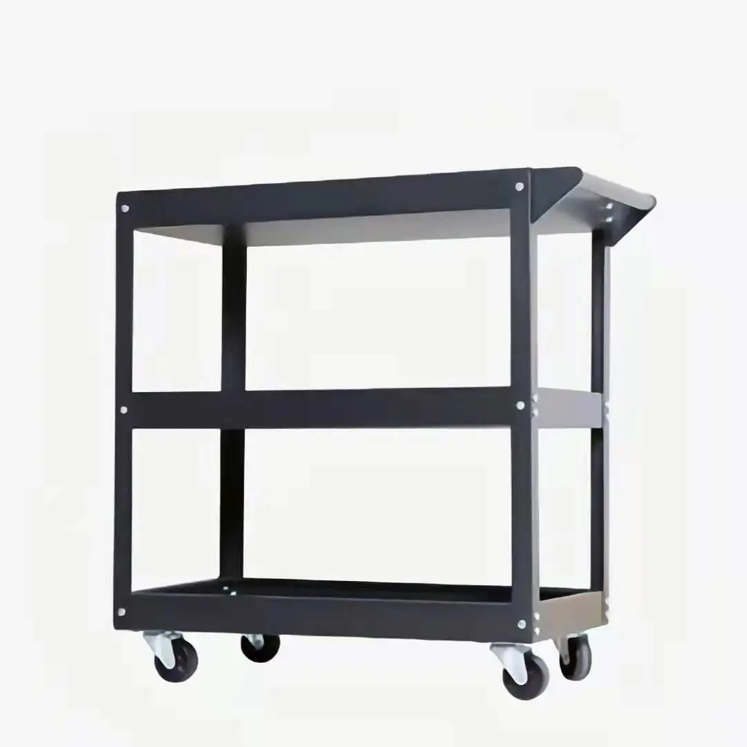 Heavy rolling metal cheap three trays metal tool cart trolley work bench hand cart beach cart
