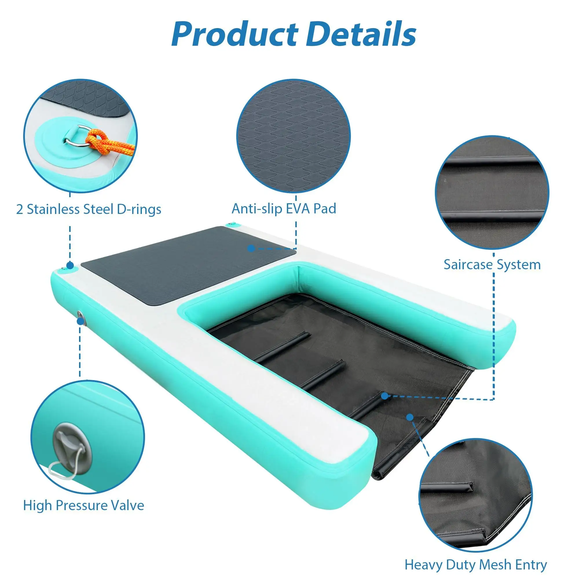 Inflatable Dog Water Ramp Pool Float Floating Ramps for Dogs on Water Ladder Steps Ideal for Pools