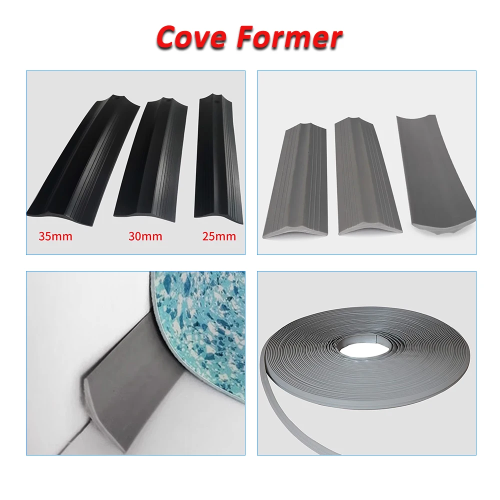 Flexible Full Cove Former PVC rubber Skirting Trim vinyl cove base