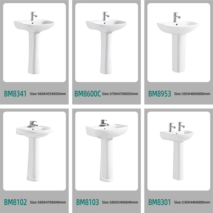 LORY Outdoor Stand ceramic Laundry Ceramic Floor Standing Wash Sink Basin sink with column