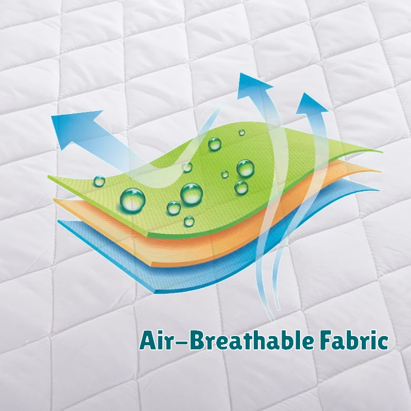 Homes Microfiber Queen Twin Bedding Waterproof Breathable Quilted Mattress Protector Laminated Laminated Mattress Knitted Fabric