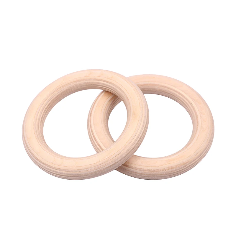 Wooden Gymnastic Rings for Kids Gym Ring with Adjustable Straps Buckles Indoor Fitness Home Playground Gym Pull-up