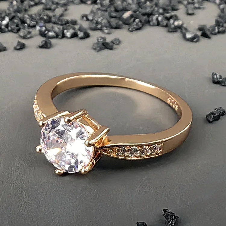 Fashion Delicate Elegant Rose Gold Plated Based S925 sterling silver Moissanite diamond Ring Romantic Wedding Fine Jewelry