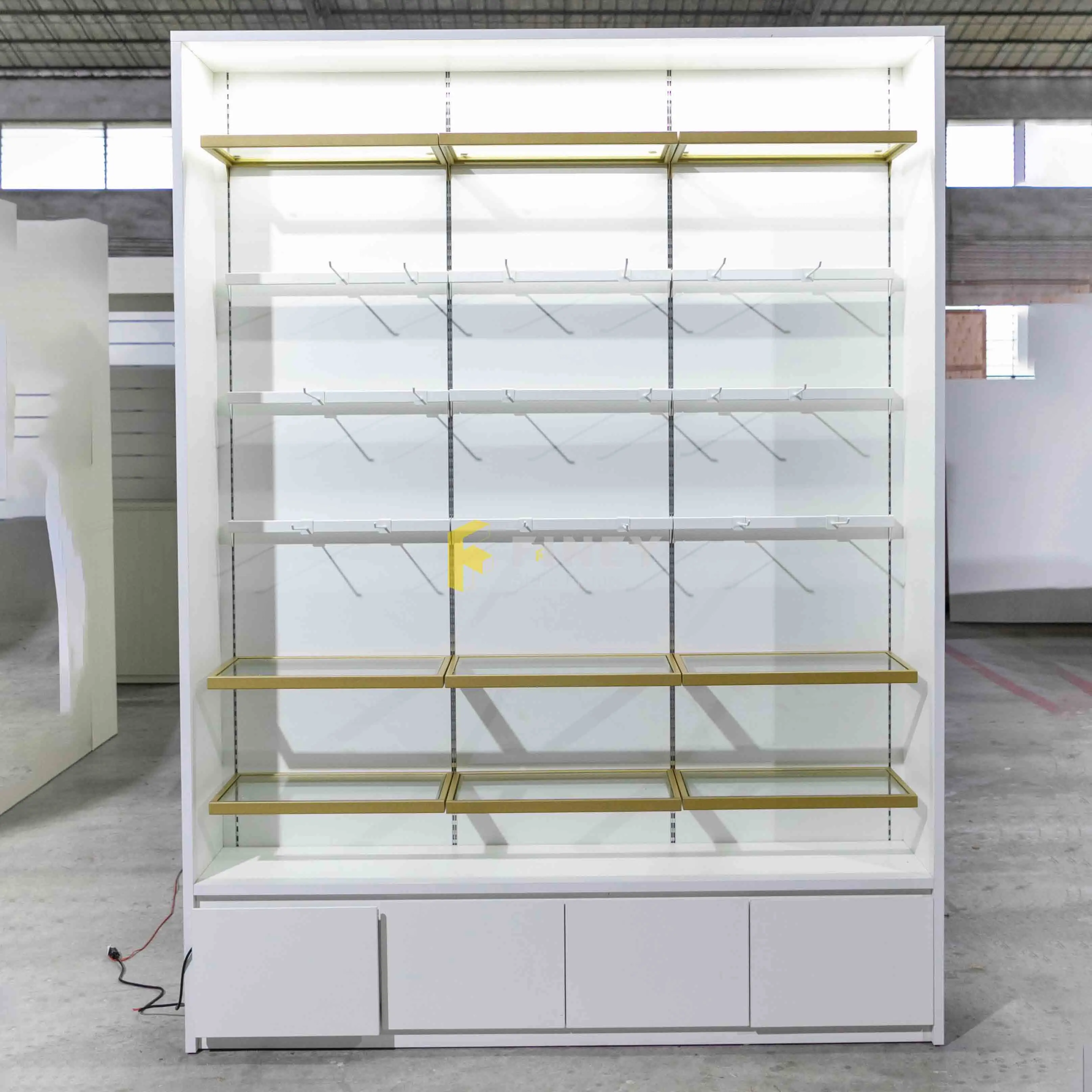 Full store design outdoor beach shop stall clothes swimming cap display showcase