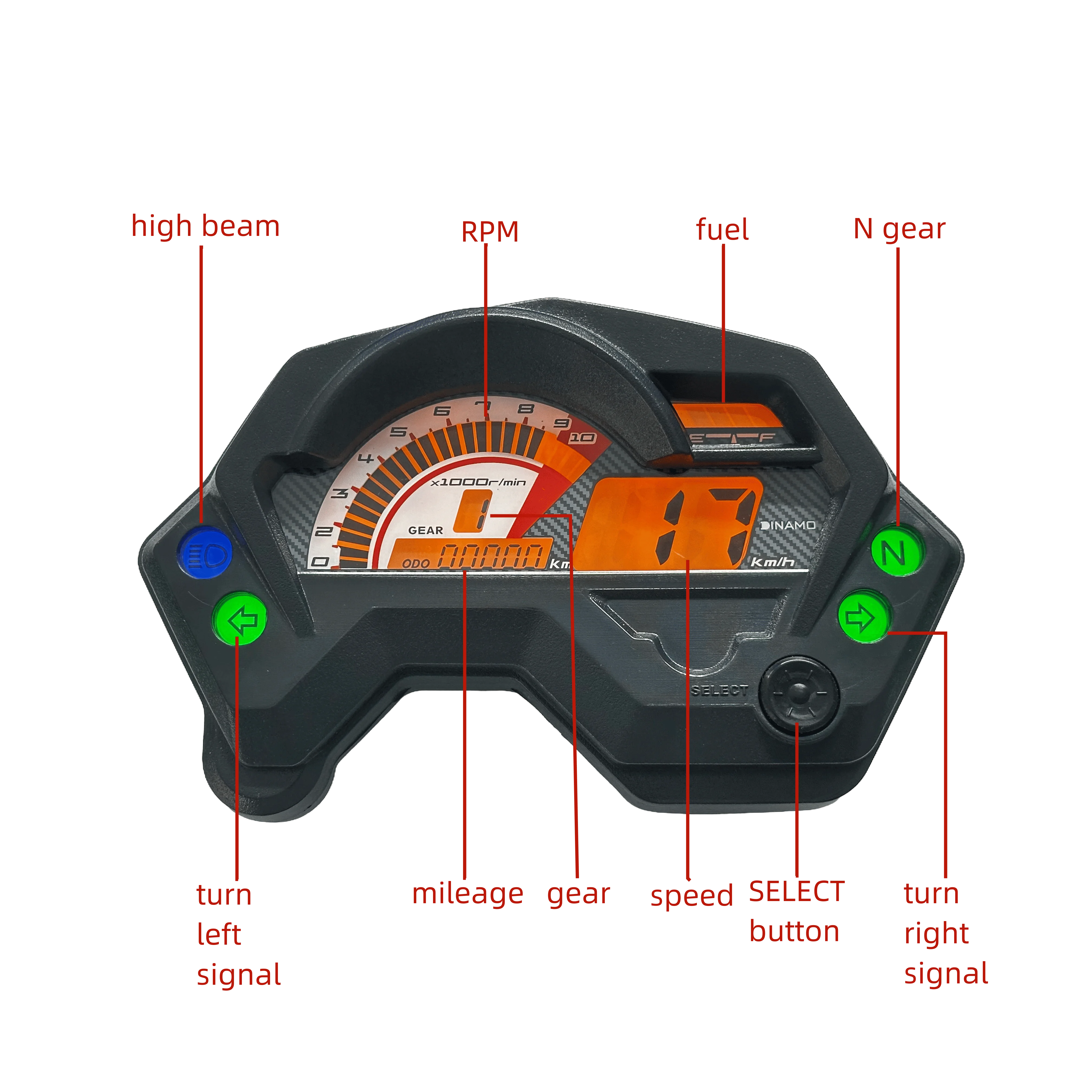 Trusted Supplier Motorcycle Speedometers tachometer for yamaha fz s v1 fz16 instrument cluster