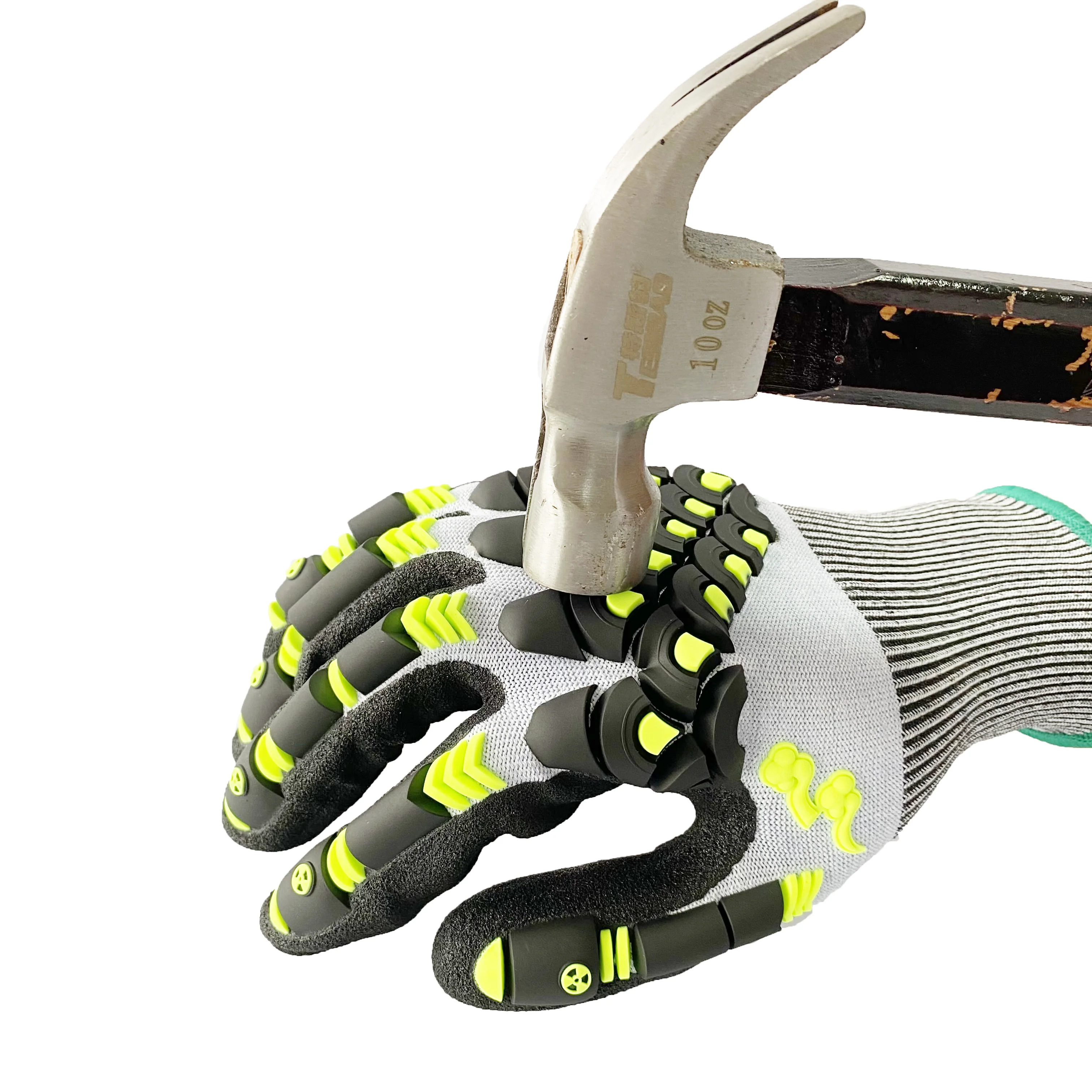 Sandy Nitrile Coated seamless welding Anti- impact TPR custom logo Anti-cut safety glove for work mechanic