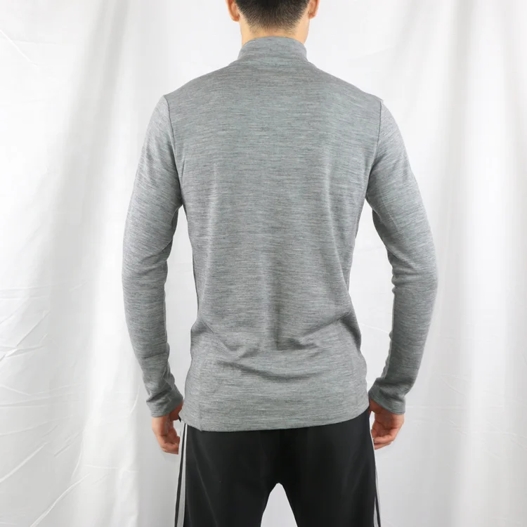 OEM 100% Merino Wool Knitted Fleece Top Cheap Wholesale Merino Wool V-Neck T Shirt Long Sleeve Custom Crewneck Sweatshirts Fit