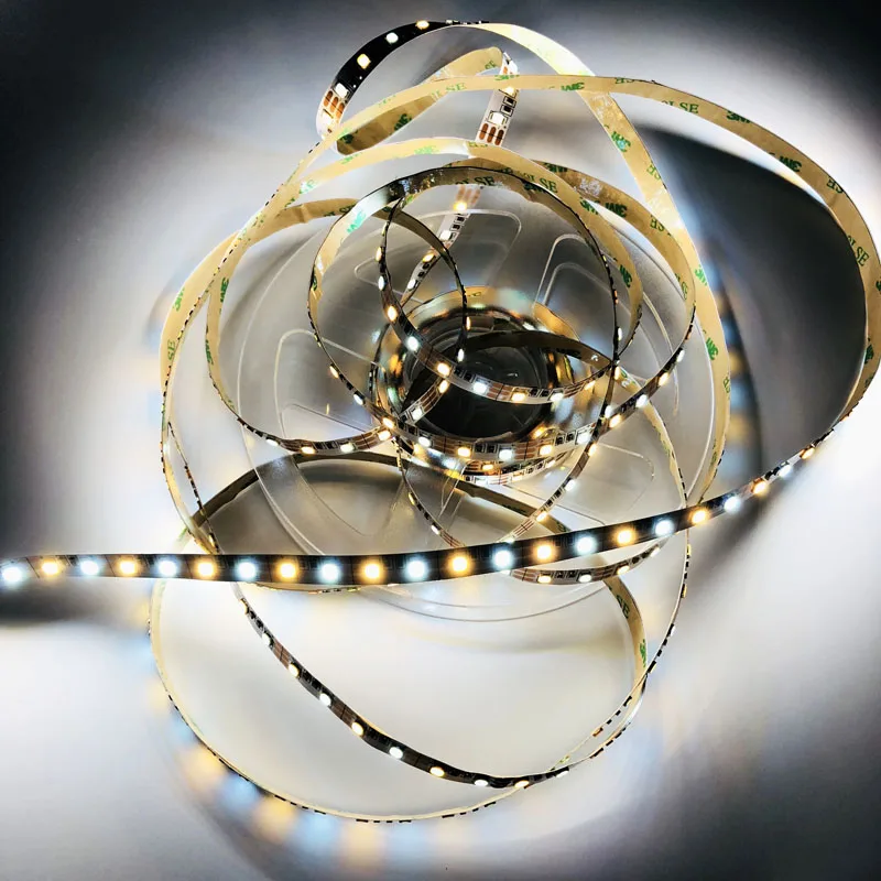 3.7V SMD2835 100leds per meter two color led flexible strip light cool white and warm white double color led rope light with 8mm