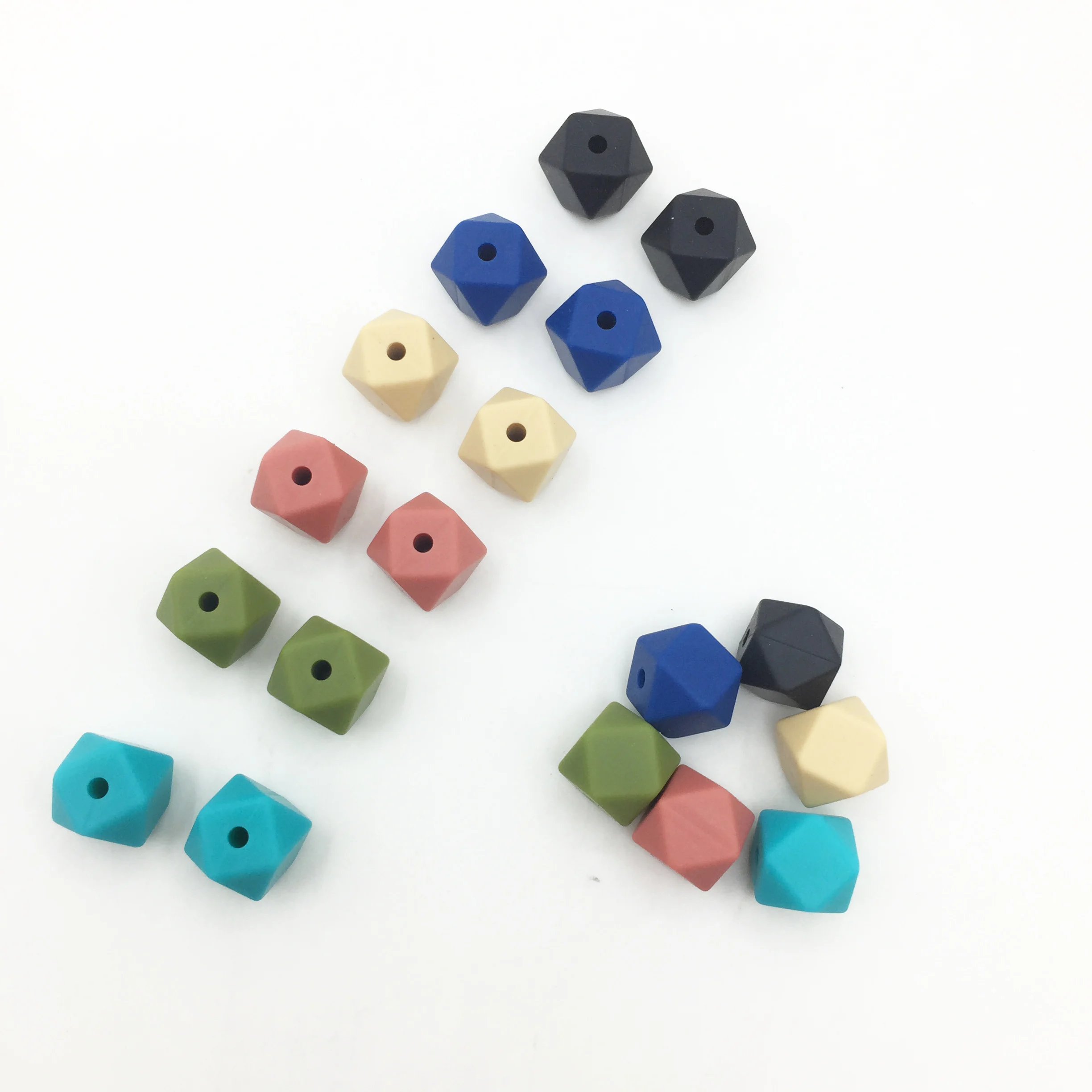 Wholesale New Arrival geometric silicone beads BPA free Food Grade soft Silicone icosahedron beads