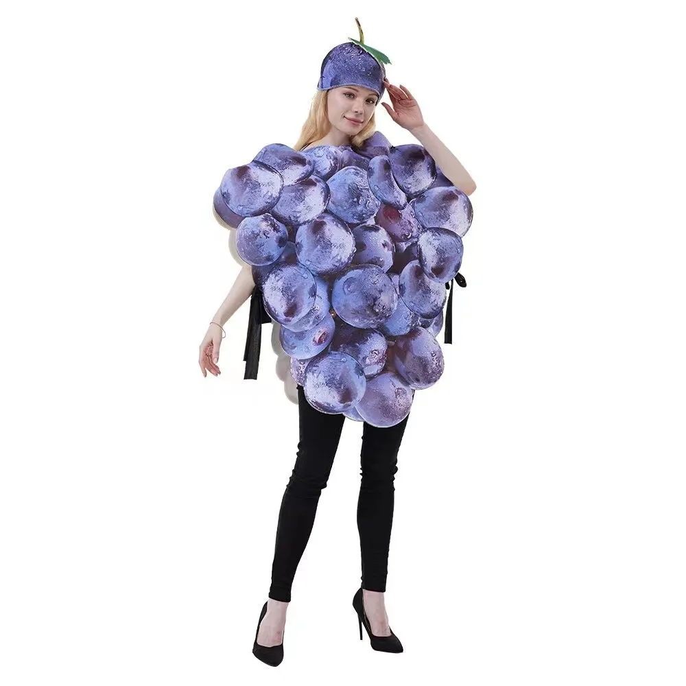 Food Role Grape Fruit Cosplay Clothes Performance Party Wear Costume for Adult Man Woman Halloween Carnival