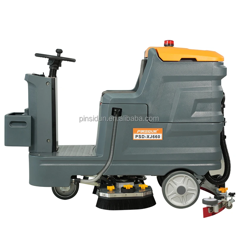 PSD-XJ660 Industrial Battery-Operated Ride-On Electric Floor Washing Machine Floor Cleaning Scrubber