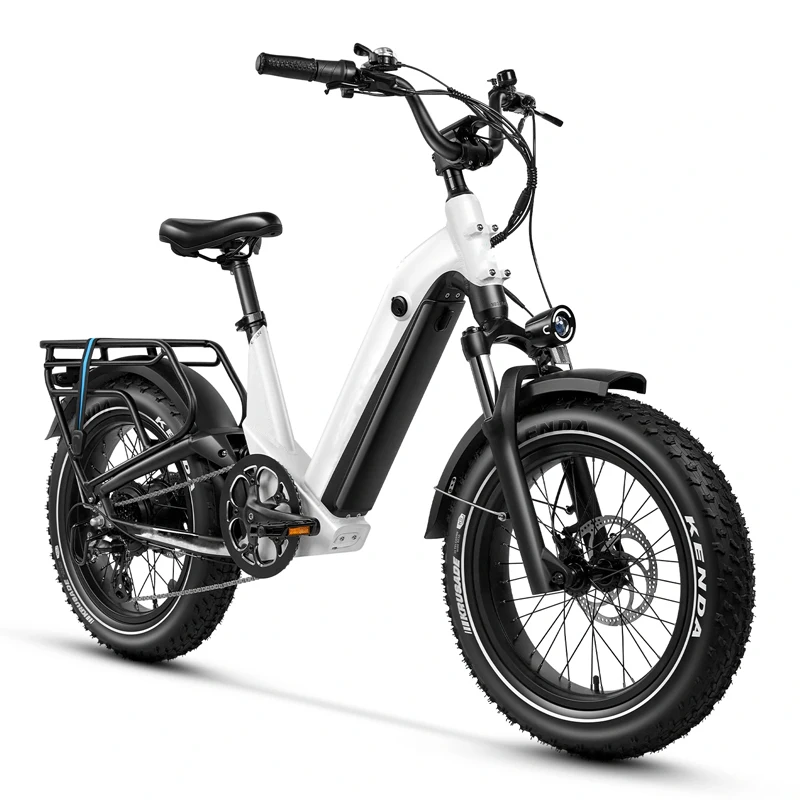 dropshipping front cargo basket 48v 500w frame mounted hidden battery 20 inch folding electric fat bike