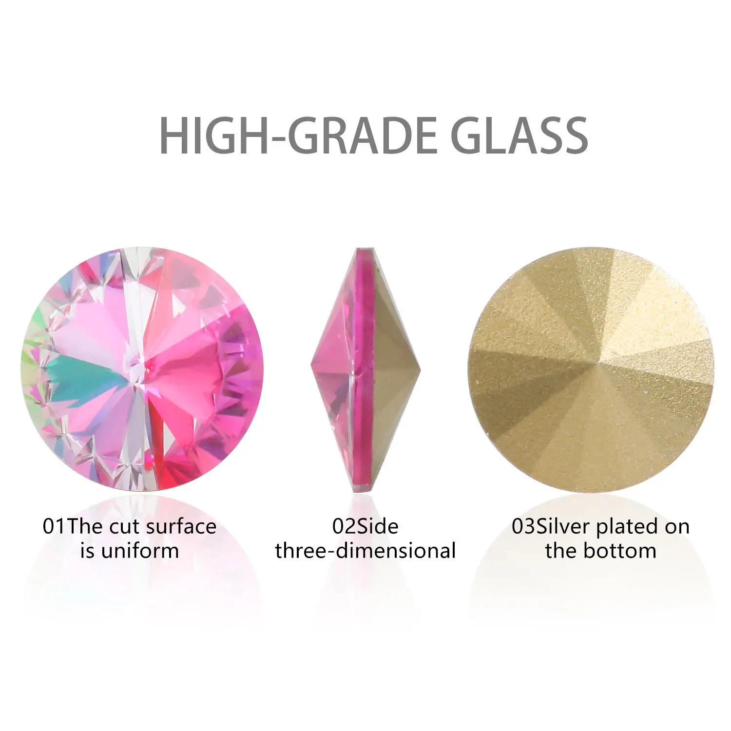 AW K9 Glass laser color  Rivoli Satellite Point Back Stones  high quality  DIY necklace crystal brilliant Garment accessories