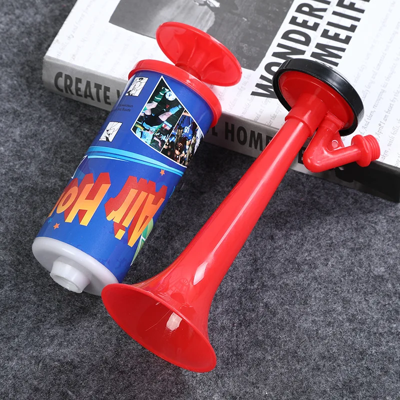 Custom Made Hand Pump Plastic Air Horn Noise Maker Football Fan Horn Plastic Soccer Blow Horns