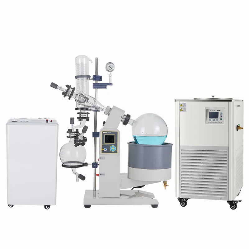 CE Alcohol/Ethonal/Water Distillation 5L PTFE Sealing Falling Film Evaporator Rotary Evaporator With Chiller and Vacuum Pump