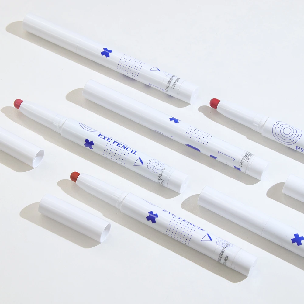 New design free shipping make up colored cosmetic double end matte fashion velvet lipstick lip liner pencil