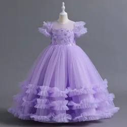 R158 из мультфильма «Холодное сердце» оптовая продажа; Дня рождения и свадьбы; Праздничная одежда с блестками платье для маленьких детей; 10 лет девочек;