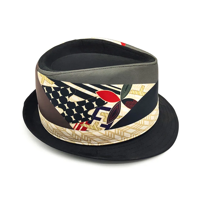 Cheap Colorful Print Dance Wide Brim Unisex Men Panama Fedora Hat Cowboy Kids Jazz-Caps Fedora Hats Women Wholesale 2021