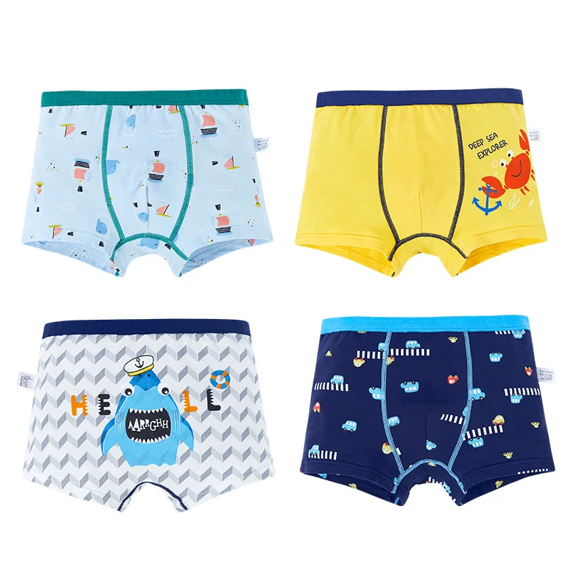 Hot Boxer Shorts Kids Class A Cotton Boxer Underpants Soft Skin-friendly Fabric Cute Cartoon Underwear