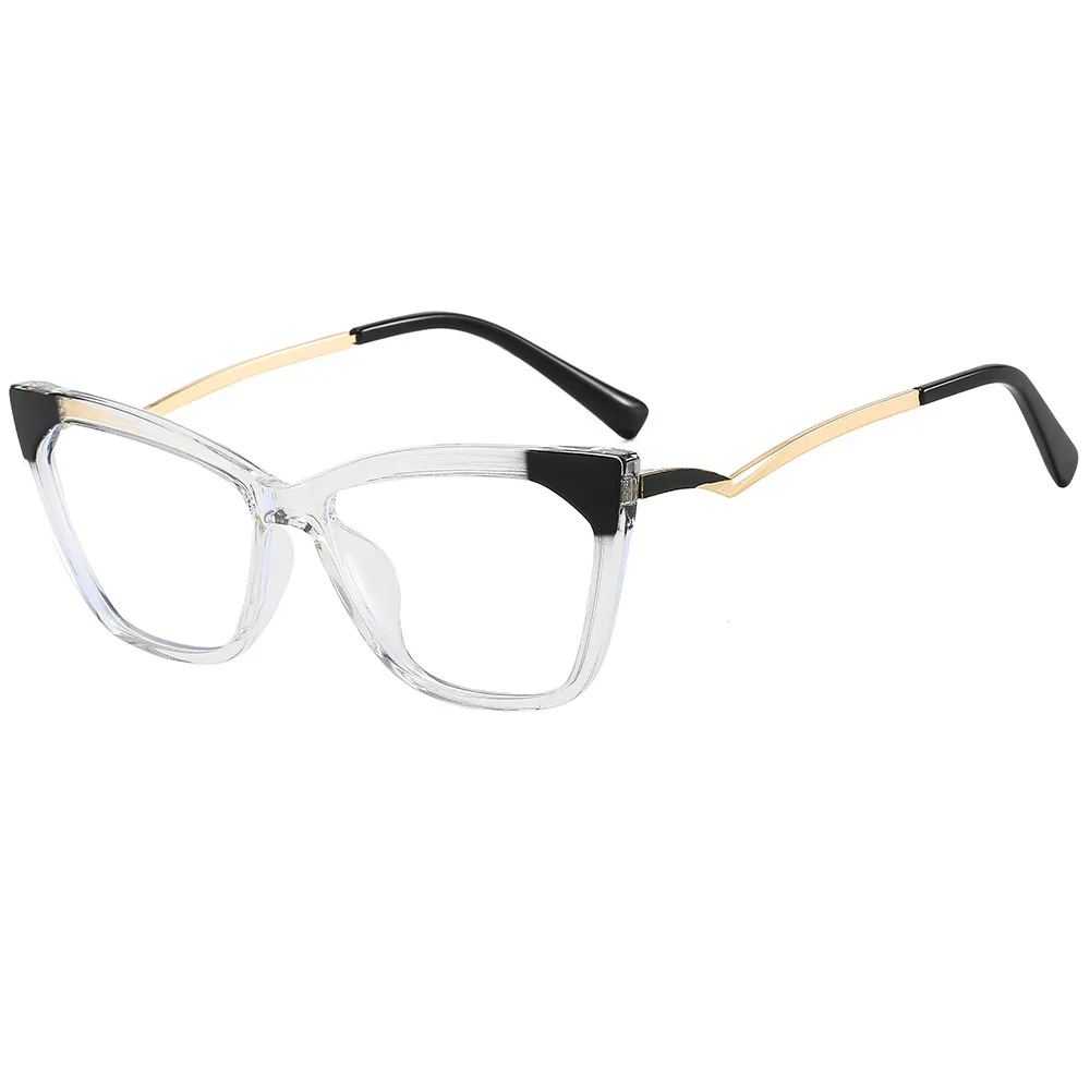 Cat Eye Computer Glasses Anti Blue Light Glasses Frames Spring Hinge Women Fashion Eyeglasses Frames