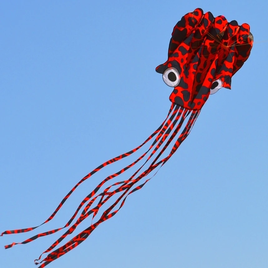 factory direct children outdoor 3d Inflatable custom kite Color Hand Flying soft Piebald octopus kites