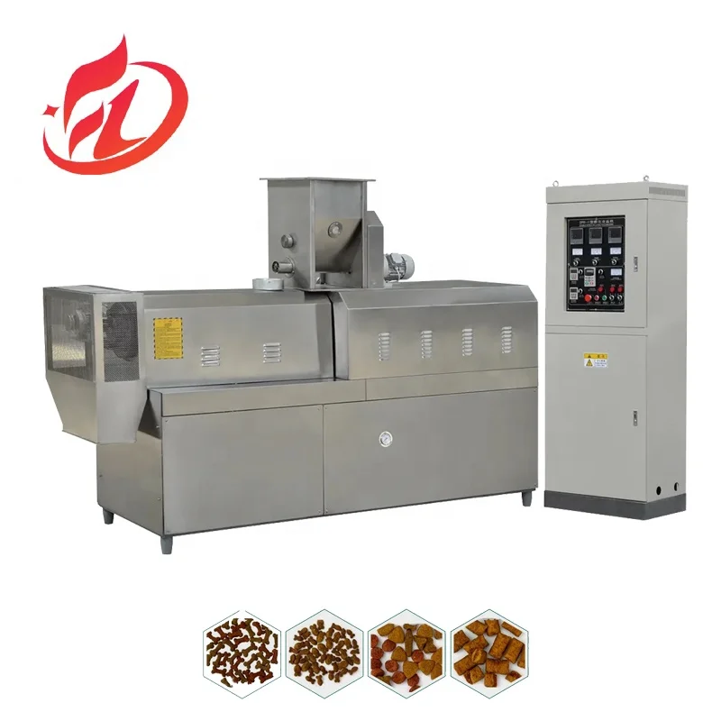 High Productivity Full Dry Pet Dog Cat Kibble Food Making Machine 55KW Processing Line Feed Equipment Gearbox Retail Industries
