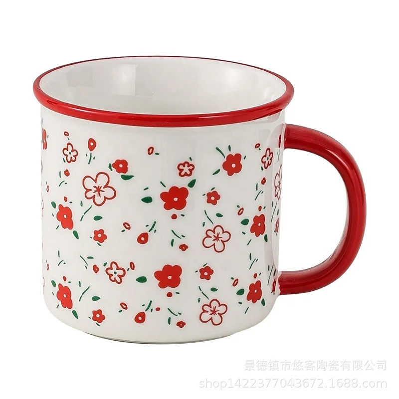 Creative multi-type 13oz personality ceramic mug cup 400ml porcelain mug enamel cup
