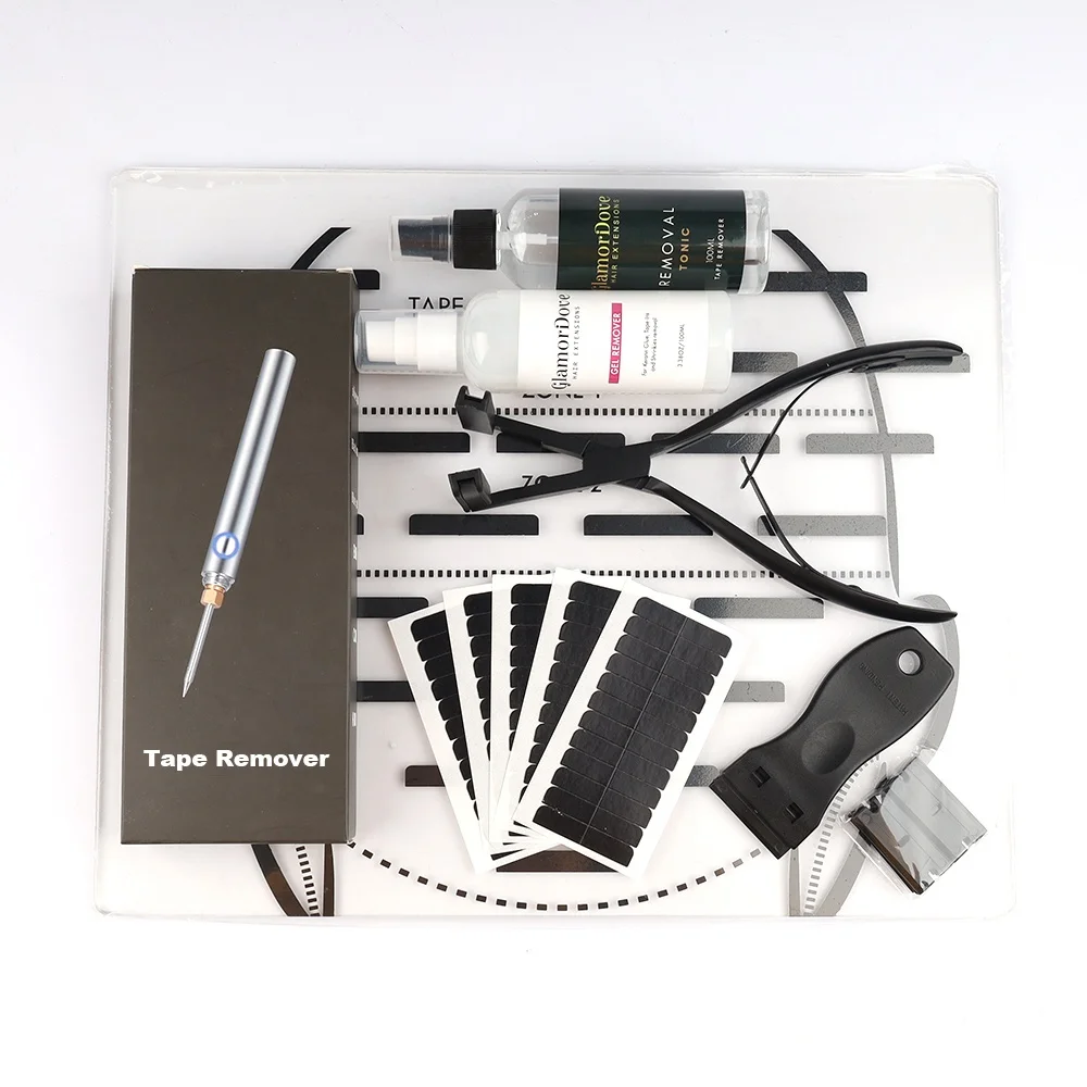 Whole Tape in Hair Extensions Tools Big Kit With Tape Tabs Pliers Custom Sticker Remover Placement Display Chart Board