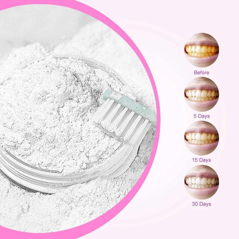 Private Label OEM 3 Day Mint Peroxide Free Non Sensitive Tooth Whiten Powder Strong Pap Organic Powder Strong Whitening Teeth