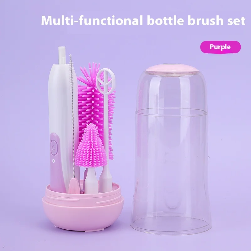 New Electric Bottle Brush Cleaner, Rechargeable Electric Baby Bottle Brush for Travel, Waterproof Electric Bottle Cleaner Set