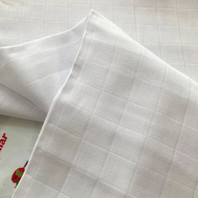 wholesale double gauze solid color bamboo muslin fabric for baby swaddle blanket