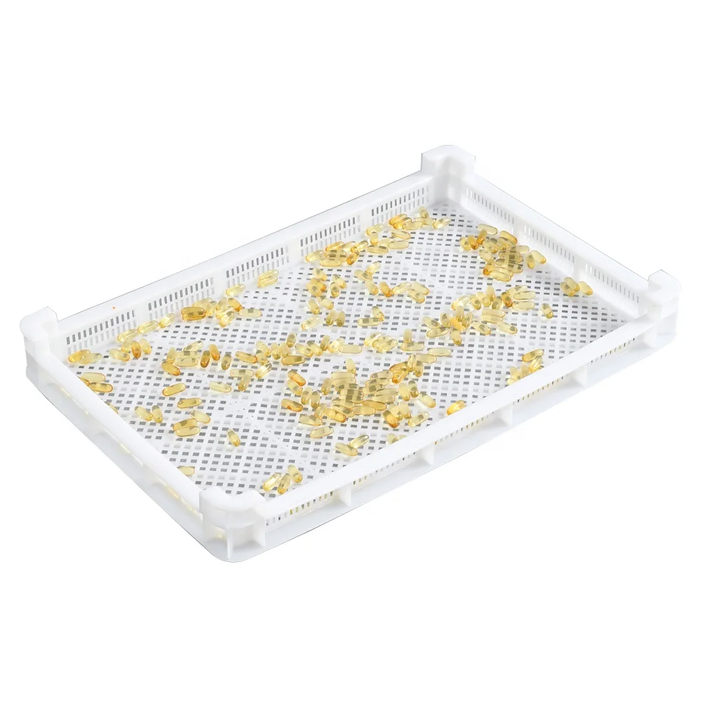 Food grade stackable Gummy candy / soap / Confectionery / softgel / capsule plastic drying Trays with Exclusive Slot Vents