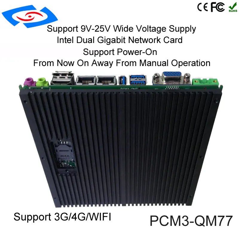 Fanless ITX Motherboard LVDS Mini ITX 17*17CM DDR3 Core i5 i7 Mainboard HDMI VGA DP GPIO LAN MSATA MPCIE Windows XP 10 LINUX