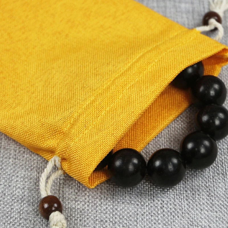 Multi-colors Reusable Jewelry Small Jute Burlap Pouch Drawstring Linen Bag