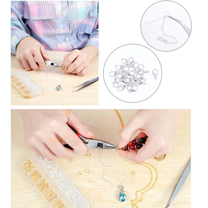 Lobster clasp pliers gold silver chain accessories jewelry DIY necklace jewelry accessory set