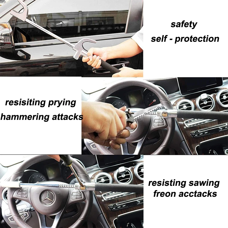 Anti Theft Car Steering Wheel Lock  Universal Adjustable Telescopic Self-defense Car Steering Wheel Lock