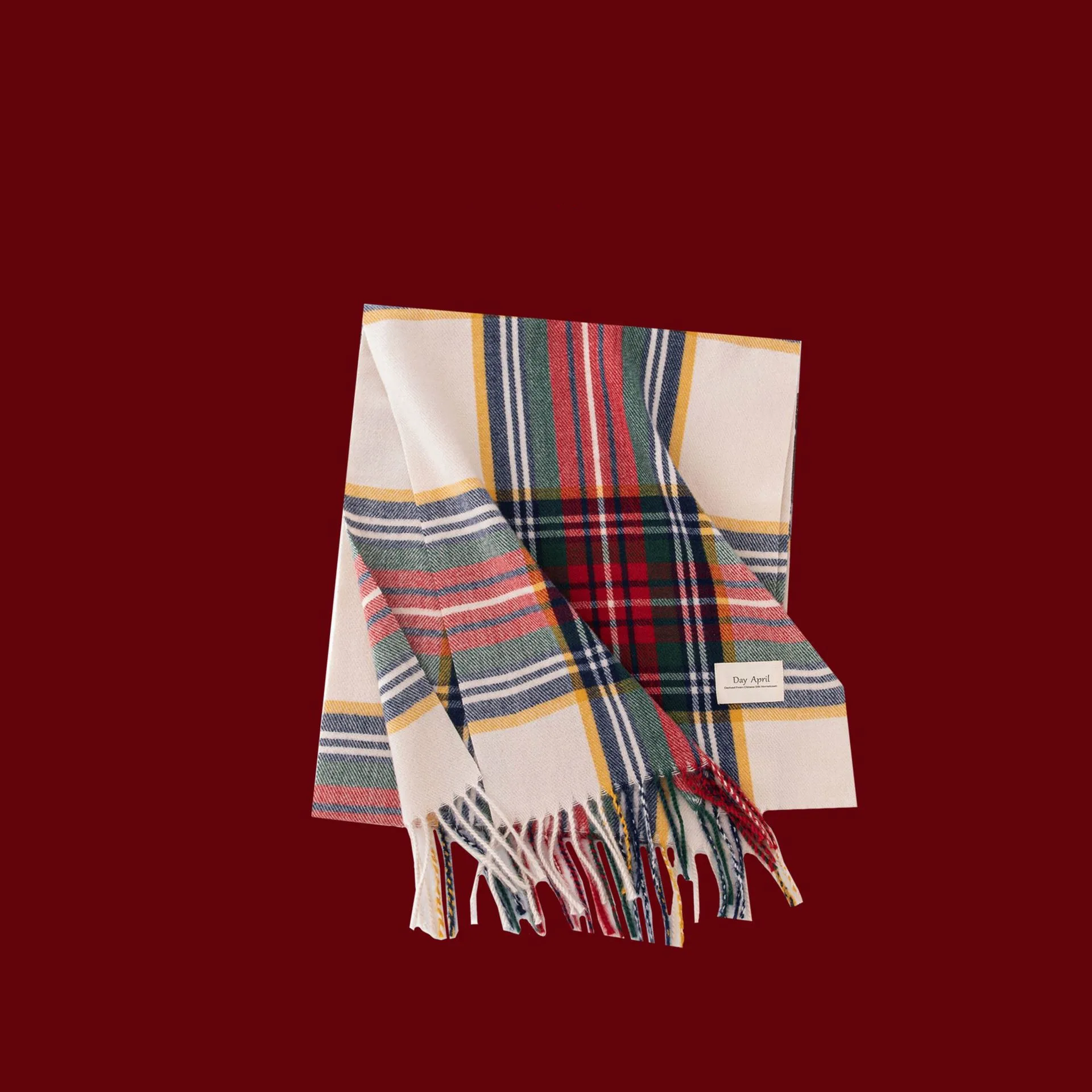 Customized Text LOGO Tartan Plaid Scarves for Women Winter, Long Scarves for Women with Fringe,Super Soft Scarf for Women Winter