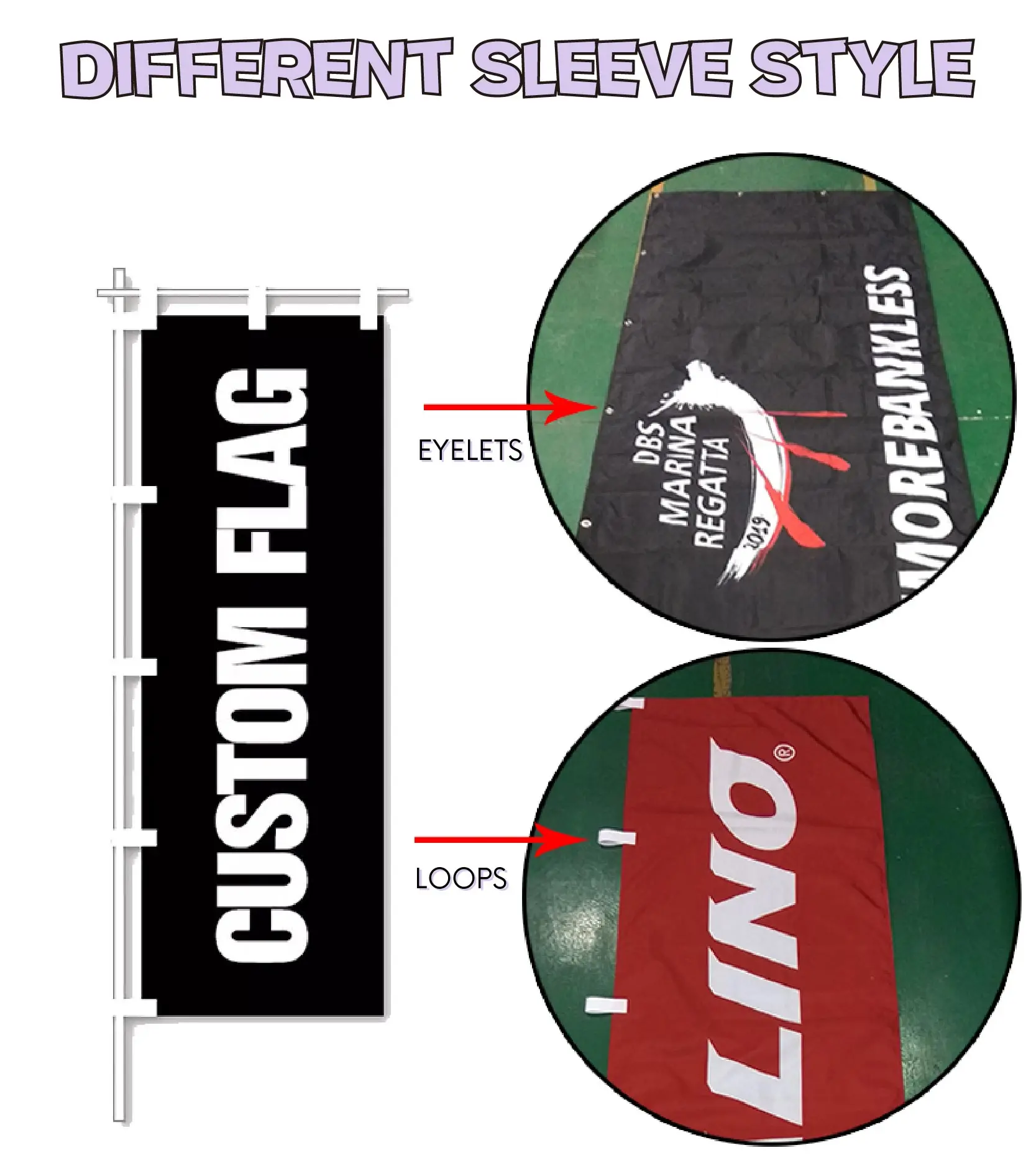 Outdoor Indoor 180X60Cm  Custom Design Logo Nobori Flag Stand