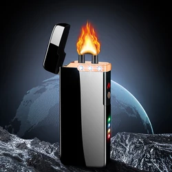 strong jet big flame electric electronic rechargeable usb charged flint arc cigar cigarette smoking pipe candle torch lighter