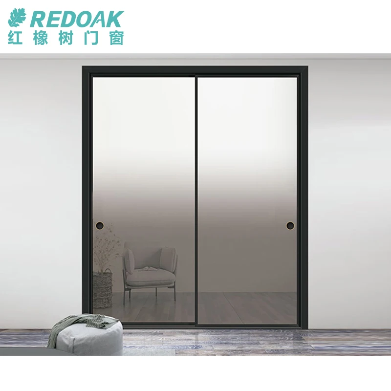 Redoak Hurricane Impact Aluminum Slide Door for Balcony Double Big Tempered Glass Automatic Sliding Doors
