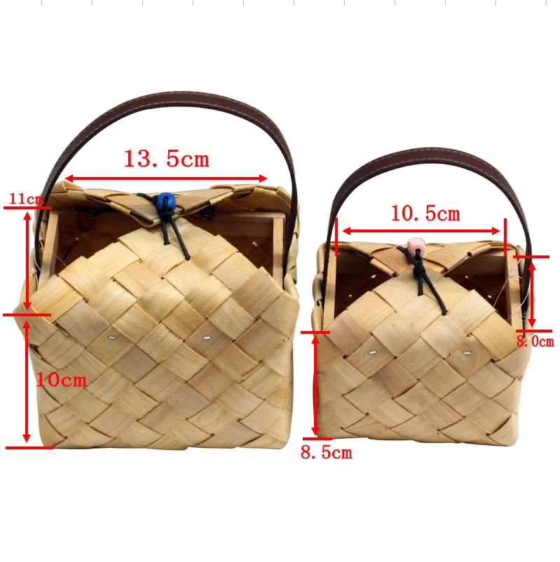 wholesa Hand-woven bamboo wedding candy favor boxes and portable supplies basket Birthday gift basket