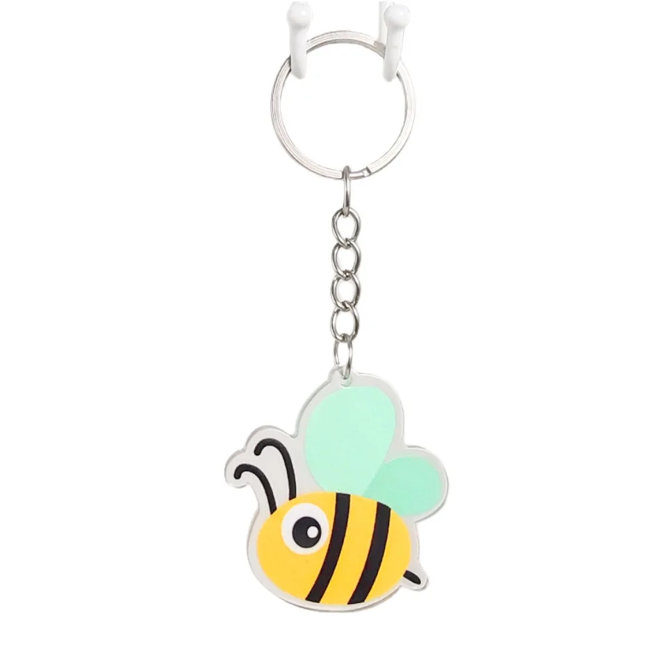 Factory Printing Key Ring Charms Transparent Personalized Eco-friendly Custom Acrylic Keychain with logo