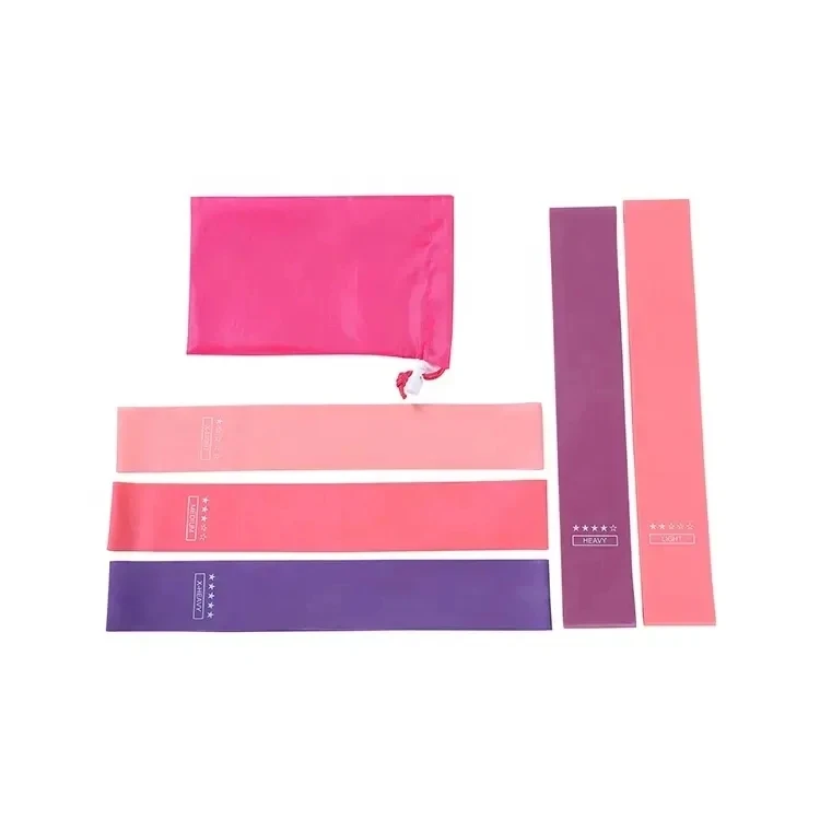 YIWU 5pcs Set Eco Friendly Workout Resistance Loop Exercise Bands for Home Resistance Training