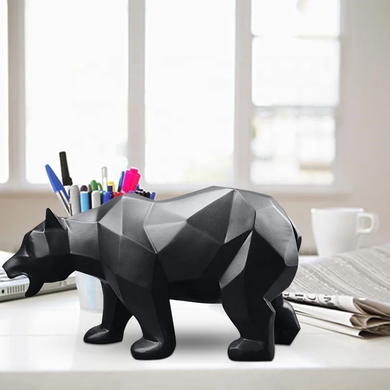 Wholesale Cheaper Modern Sculpture Top Sale Geometry Bear With Resin For Home Indoor Art Decor