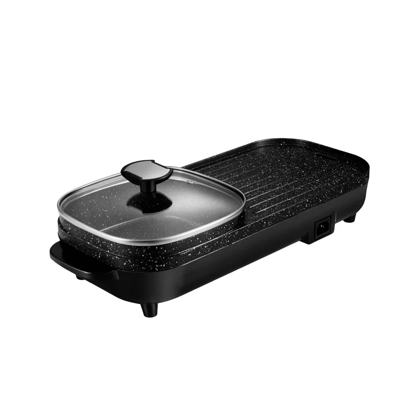 Электрический 2 в 1 гриль и горячий горшок вместе новый электрический гриль из лавового камня